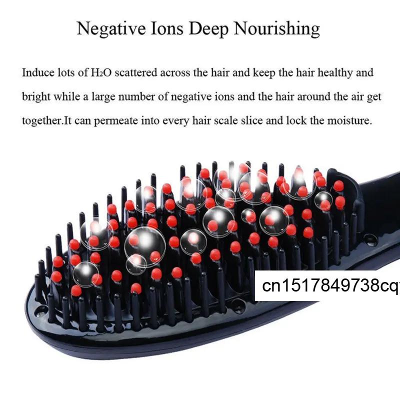 Electric hair comb brush hair straightener comb ceramic hair straightening brush