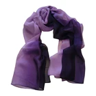 Howmay silk scarf chiffon 100% pure silk shawl gradient hand paint for women transparent lightweight scarf