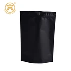 Stand up matte black pouch bag for coffee or tea packaging