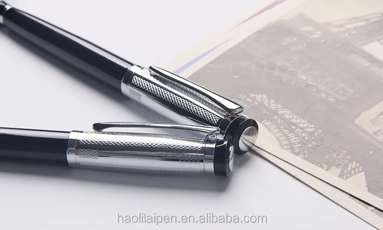 silver metal roller pen chinese style high end caligraphy pen