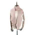 flower sharp Plain colour knitted jacquard scarf