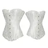 Steel boneds white lace waist slimming women mature corsets