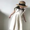 2019 Fashion Boutique Baby Linen Dress Children New Style