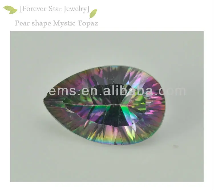 Good Guality Pear Concave Cut 12*8mm Natural Rainbow Mystic Topaz Gemstones