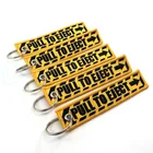 Cheap Custom Jet Durable Embroidery Keychain Flight Key Tag