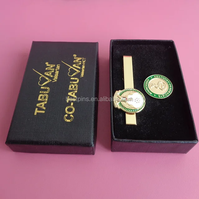 gift falcon tie clips, high quality gold tie bars in gift box
