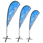 POS system Cheap knitted polyester flag fabric manufacturer teardrop beach flag banner