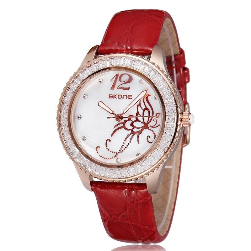 2015 Real Reloj Relojes Women Watches Relogio Feminino New Arrival Famous Brand Leather Watch Imported Japan Quartz Shell Dial