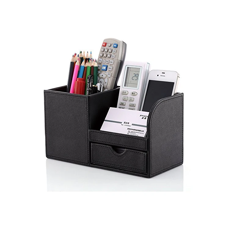 Factory Price Hot China Products Handled Leather Desk Organizer