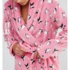 Hot selling custom warm winter cute coral fleece fabric women cartoon bathrobe for women