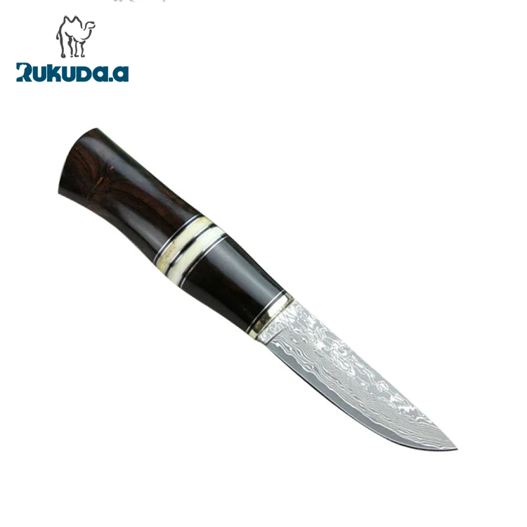 Дамасский стальной нож заготовок Охота деревянные ножи фиксированное лезвие