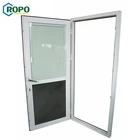 AS2047 Outdoor French Double UPVC PVC Exterior Commercial Glass Door Insulated