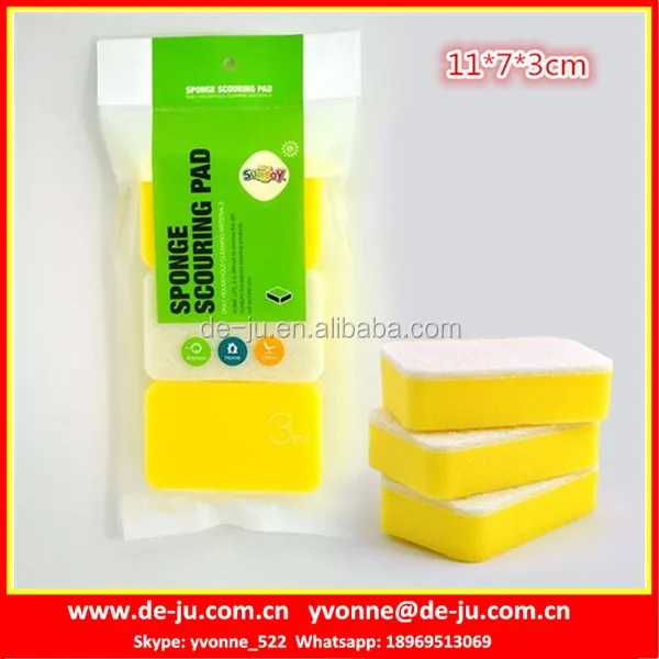 white scrubber large yellow block pu sponge