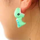 1Pair Handmade Polymer Clay Soft Cute Dinosaur Earrings Animal Piercing Ear Stud Earring