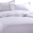 Hotel bedding white satin strip poly cotton wholesale cheap single comforter sets bedding king size