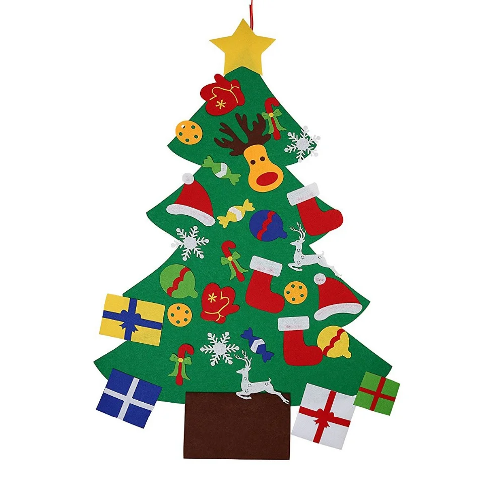 home door christmas decorations felt christmas tree set with 30
