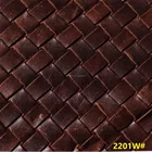 Italy top grain genuine leather material braid genuine cow hide woven leather