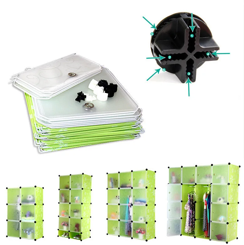 New Product 9 magic wardrobe plastic frame, Easy assembly bookcase and storage cabinets