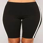wholesale blank sweat womens gym wear side stripe biker shorts