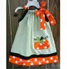 holiday clothing wholesale pumpkin embroidery baby girl cotton dress