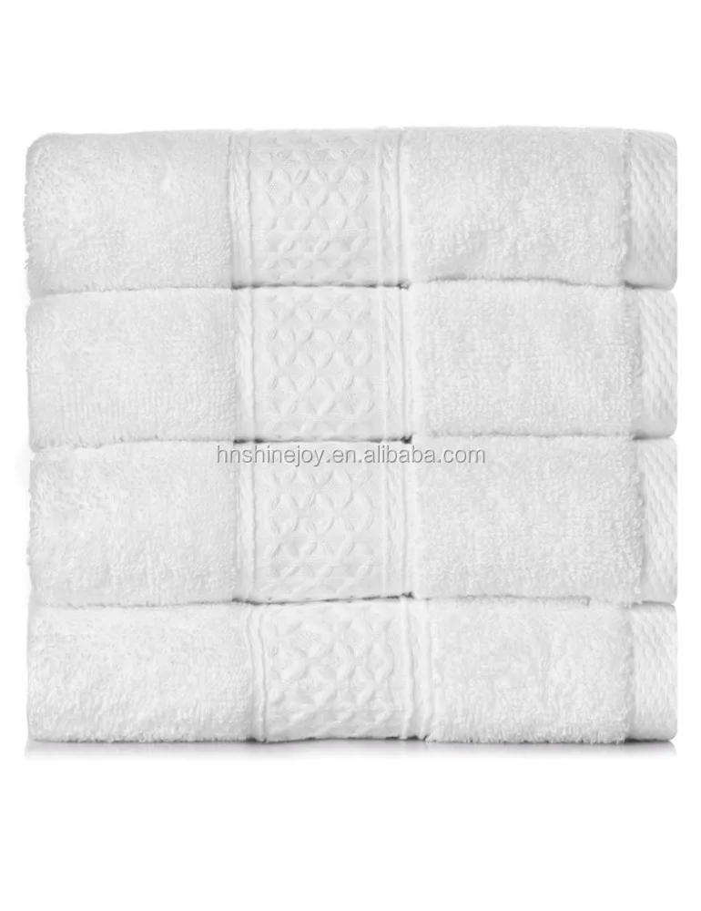 promotional cheap 100% cotton plain towel set 5 star hotel white