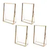 Home Desk Decor Modern Style Metal Photo Display Copper Standing Floating Glass Picture Frame