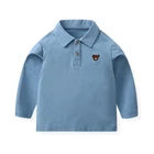 High quality boys shirt long sleeve polo shirt kids cotton