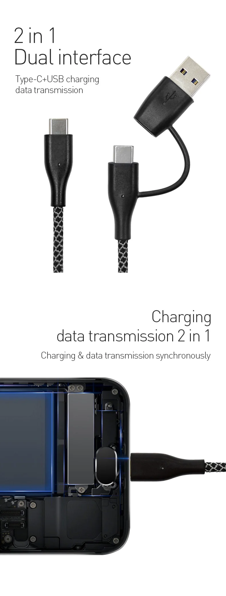 L-CUBIC Hot selling Retractable USB fast charging data cable type c charger cable for android mobile phone - ANKUX.COM