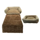 2 In 1 Luxury Velvet Microtec Quilting Fabric Dog Blanket Bed Pet Beds Accessories Foldable Bed For Dog