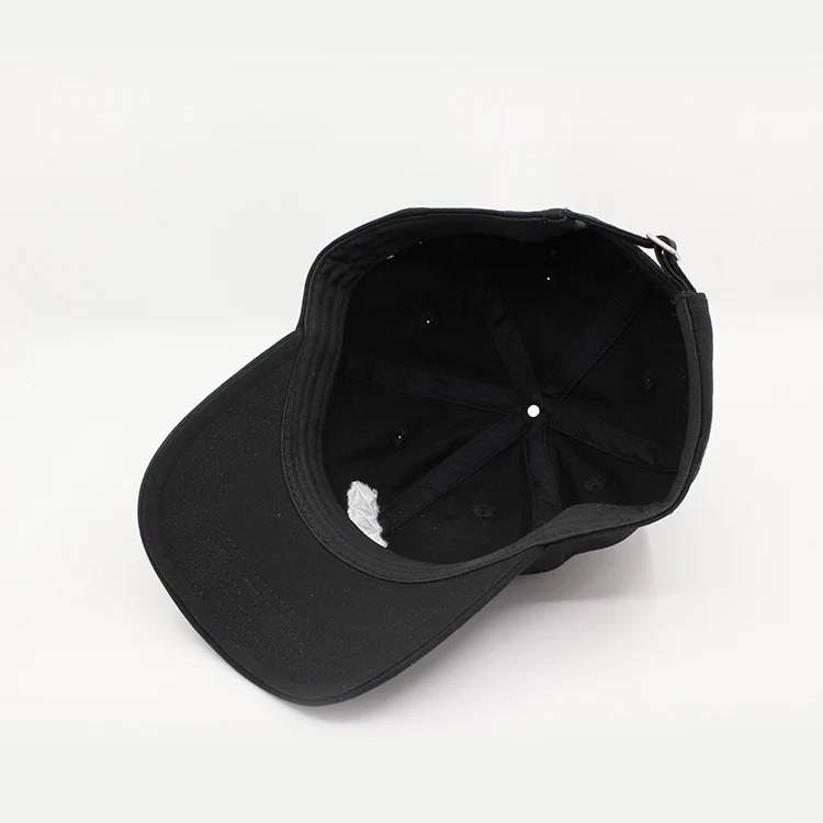 OEM cheap price black cotton hat, strap back hats caps baseball