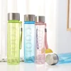 Promotional custom colors slim tall thin plastic water bottles with lids
