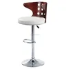 Metal barstool white PU leather bar chair with swaying base for office
