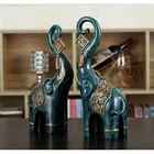 resin elephant sculptures/ animal handwork blue elephant folk crafts wholesale elephants for good luck