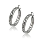 95606 Xuping simple design women jewelry rhodium gold plated hoop earrings