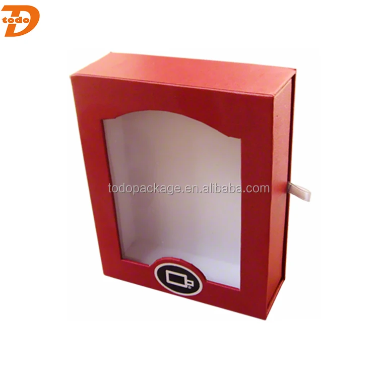 luxury gift packaging paper drawer box with pvc window