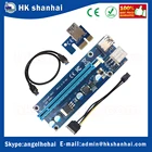 New wholesale 6pin riser pci-e x1 x16 express riser card USB 3.0 extender cable with Sata to 6pin power cable for bitcoin mining