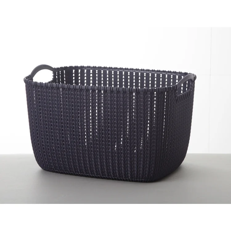 2019 new product rectangle white rattan plastic storage basket