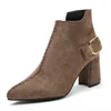 c10485a suede women chunky high heel shoes ladies ankle boots