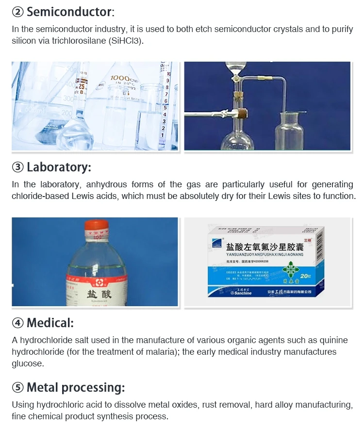 liquid price hydrochloric hydrogen chloride industrial grade hcl