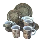 16 pcs camping melamine dinner set plate bowl mugs