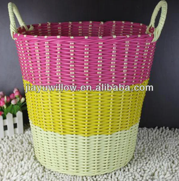 polyrattan woven laundry basket hamper