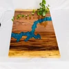 solid wood inlaid live edge tempered resin epoxy top hot sale river dining table