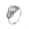 Fancy Crystal White Single Big Stone Ring Designs Vintage CZ Stone Diamond Engagement Ring Factory Wholesale