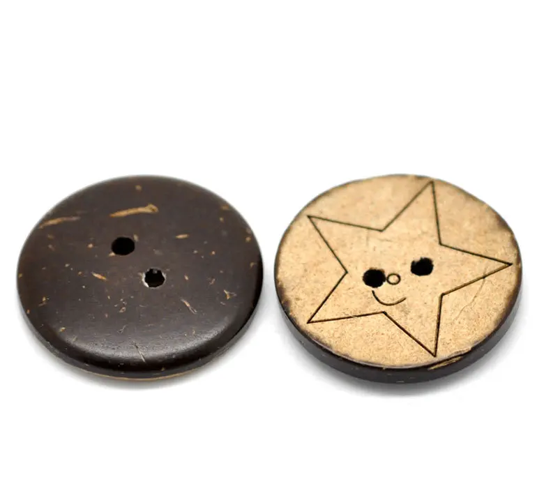 30 Brown Coconut Shell 2 Holes Sewing Buttons Scrapbooking 25mm 1" B20388
