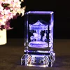 3d laser carousel antique new baby gift crystal