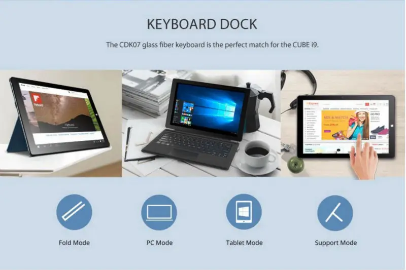 12.2 Inch IPS Screen 1920*1200 Original 2 in 1 Tablet PC Windows10 Skylake Core M3-6Y30 4GB RAM 128GB ROM USB 3.1 Type