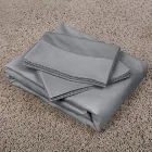 Low moq customized logo grey organic cool max cotton elastic fitted bed sheets