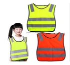 High Visibility Kids Safety Vest, Children Waistcoat Vest Grey Reflective Strips Traffic Clothes