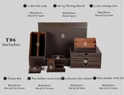 Office Supplies black desk organizer leather desk accessory set