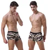 Wholesale men ice silk camouflage printed waist one piece sexy young sheer underwear boxer shorts